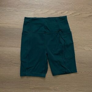 Mondetta Women's High-Waisted Dark Green Bike Shorts